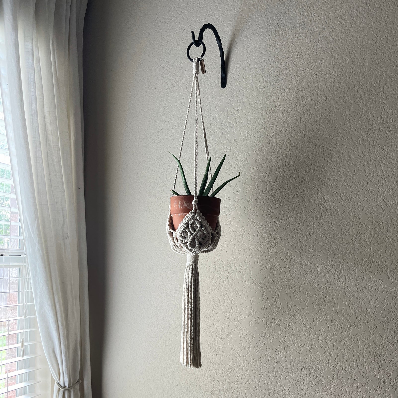 macrame plant hanger with fringe Macramé Plant Hanger No. 2