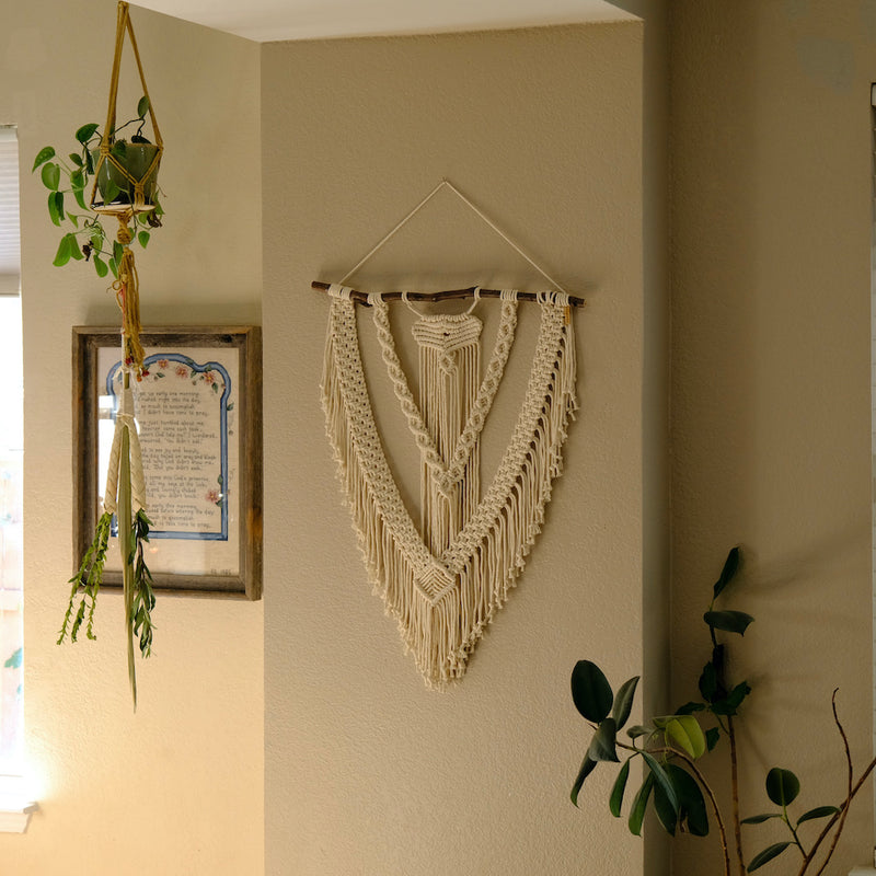 Shield No.2 Natural Fiber Art | Tapestry | Textile Wall Hanging | Modern Macrame