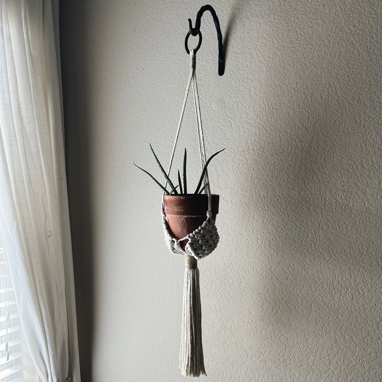 grey macrame plant hanger Macramé Plant Hanger No. 3
