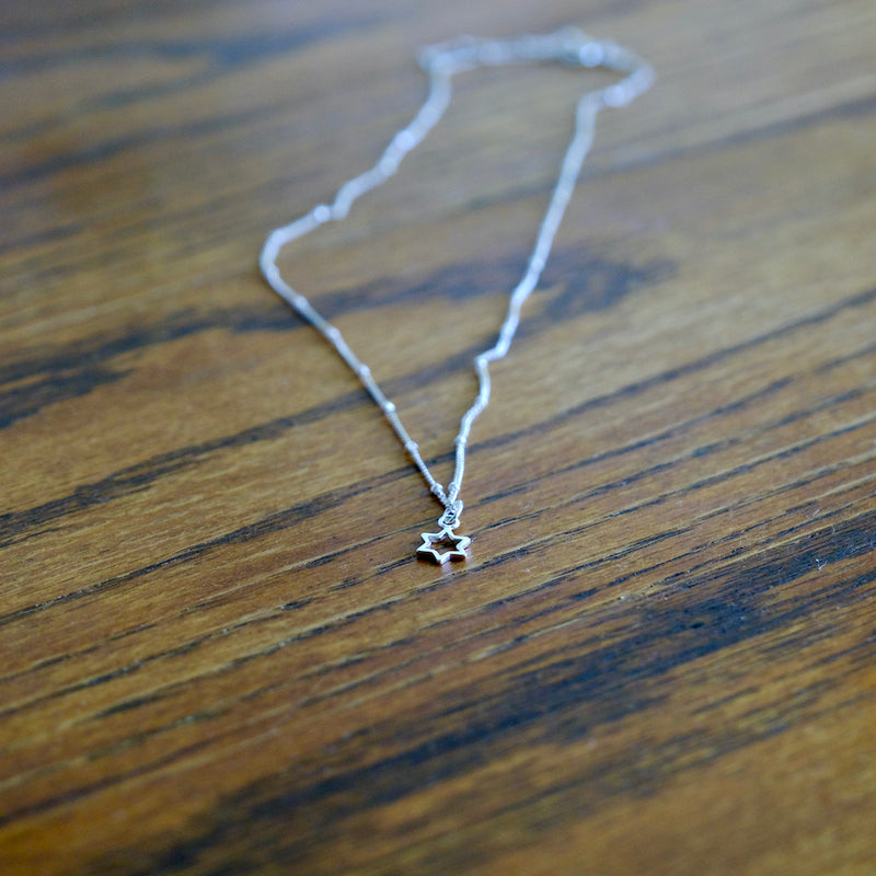 Dainty Silver Star of David Necklace