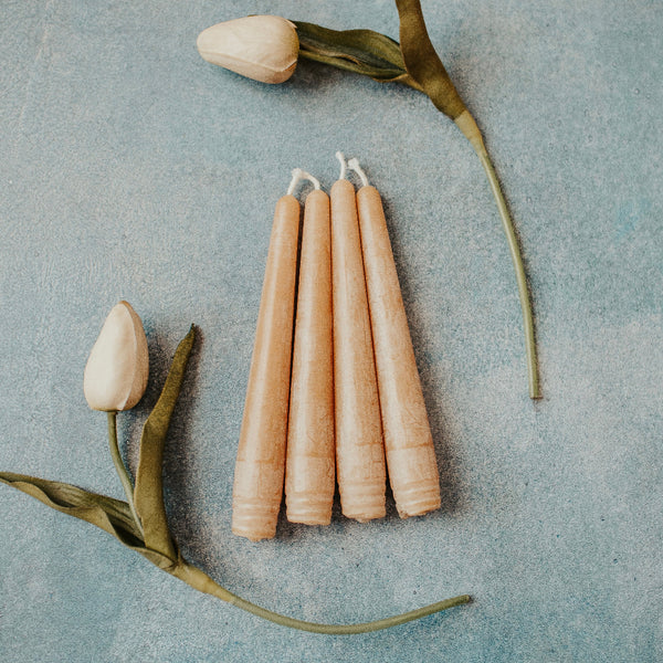 Pure Beeswax Taper Candles 6"