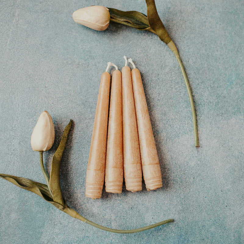 Pure Beeswax Taper Candles 6"