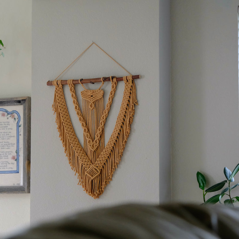 Artisan macrame wall art adding texture and warmth to contemporary living spaces with natural fiber designs