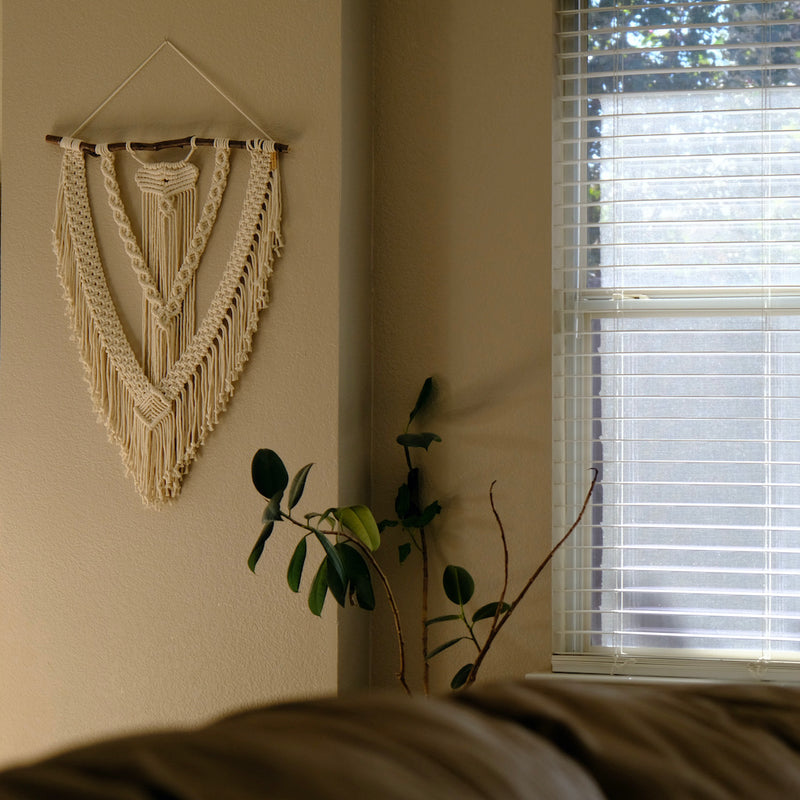 Shield No.2 Natural Fiber Art | Tapestry | Textile Wall Hanging | Modern Macrame