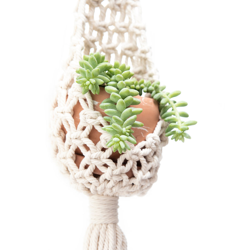 macrame pod plant hanger Droplet Plant Hanger | Macrame Plant Hanger