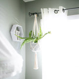 anne Macramé Plant Hanger | Hand-knotted cotton | Black steel ring | Handmade by Nathalie in Texas