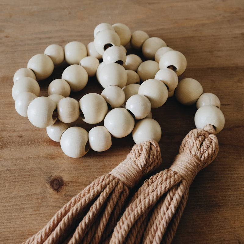 Large Hole Unfinished Wood Beads 8-40mm Antique White Natural Wooden Loose  Spacer Beads Macrame Beads For Jewelry Making DIY