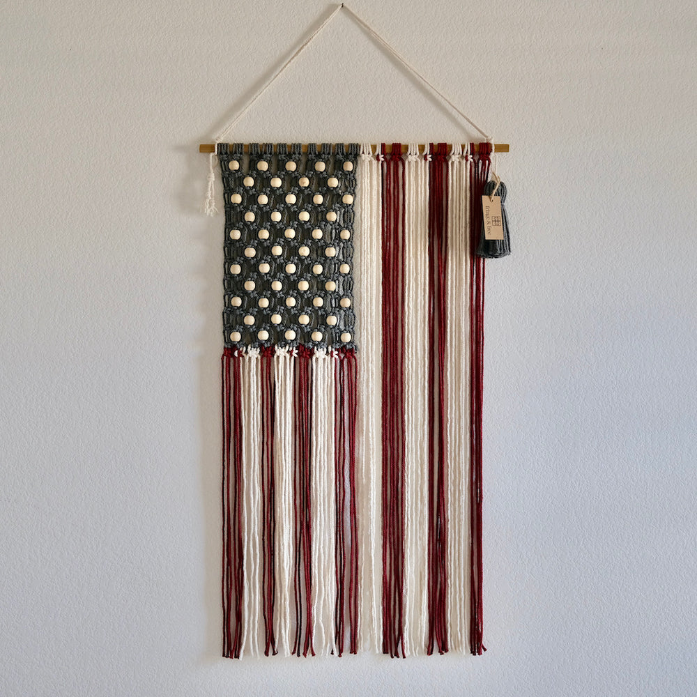 Handmade Macrame USA Flag orders