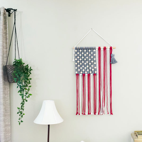 Gorgeous Patriotic Wall Hanger-Fringe-and-free.com
